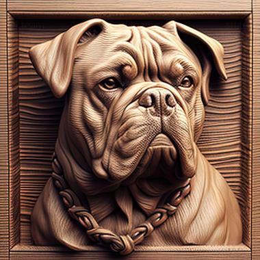 3D model American Bulldog dog (STL)